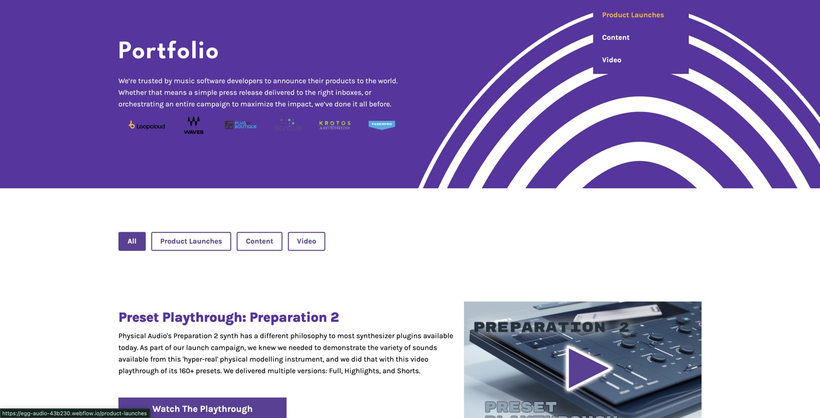 Egg Audio site