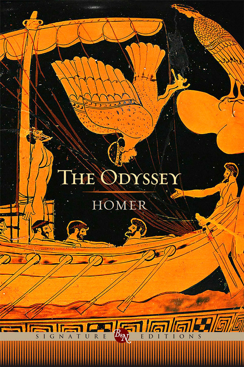 a  book cover of the odysset by Homer 